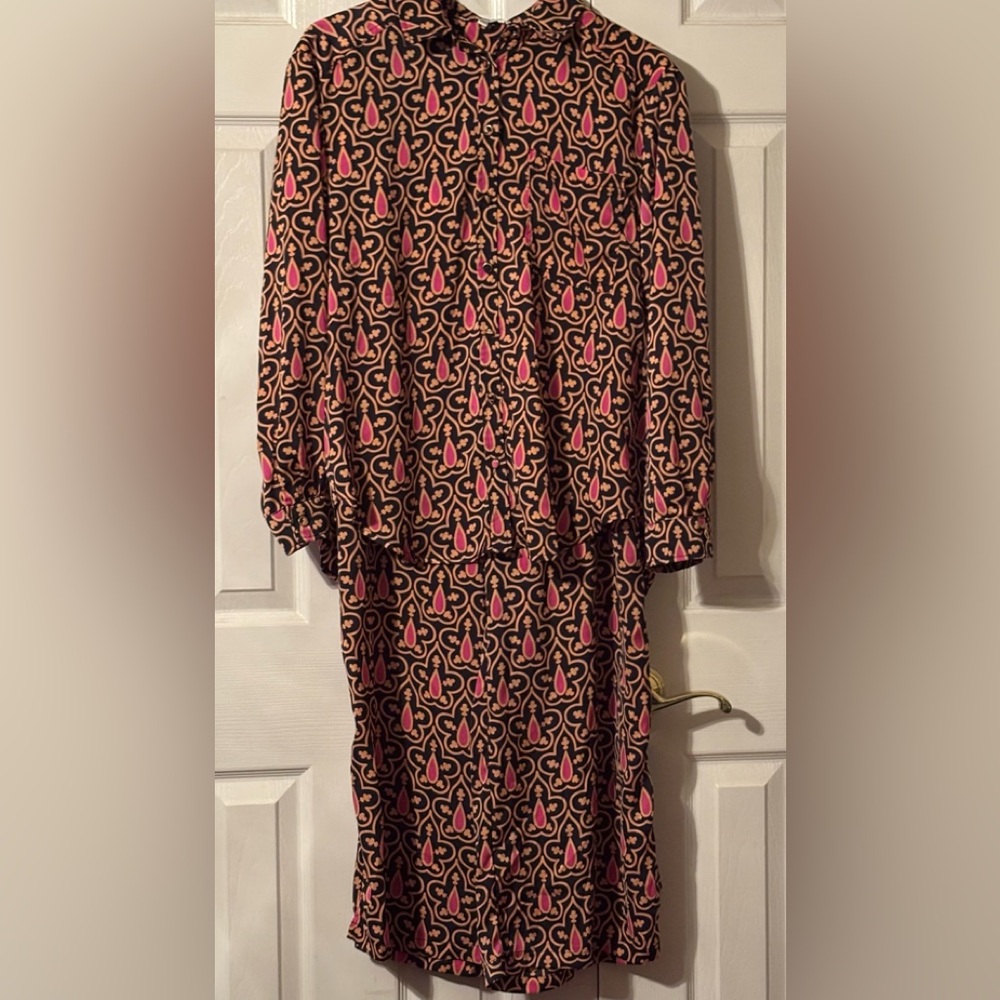 Rose & Olive Black and Pink Patterned Pantsuit